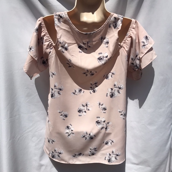 Ing Pale Pink Floral Cold/Off the Shoulder Top - Picture 3 of 7